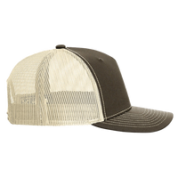 Richardson Five-Panel Trucker Cap, Chocolate Chip / Birch / Birch, Right Side view