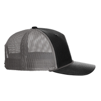 Richardson Five-Panel Trucker with Rope Cap, Black / Charcoal, Right Side view