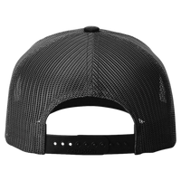 Richardson Five-Panel Trucker with Rope Cap, Black / White, Back view