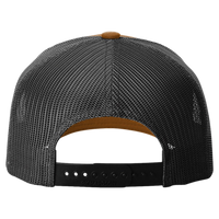 Richardson Five-Panel Trucker with Rope Cap, Caramel / Black, Back view