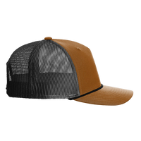 Richardson Five-Panel Trucker with Rope Cap, Caramel / Black, Right Side view