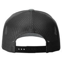 Richardson Five-Panel Trucker with Rope Cap, Heather Grey / Black, Back view