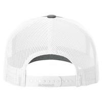 Richardson Five-Panel Trucker with Rope Cap, Heather Grey / White, Back view