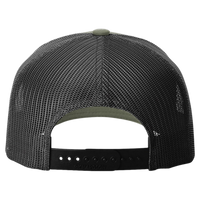 Richardson Five-Panel Trucker with Rope Cap, Loden Green / Black, Back view