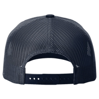 Richardson Five-Panel Trucker with Rope Cap, Navy / White, Back view