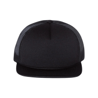 Richardson Foamie Trucker Cap, Black / Black / Black, Front view