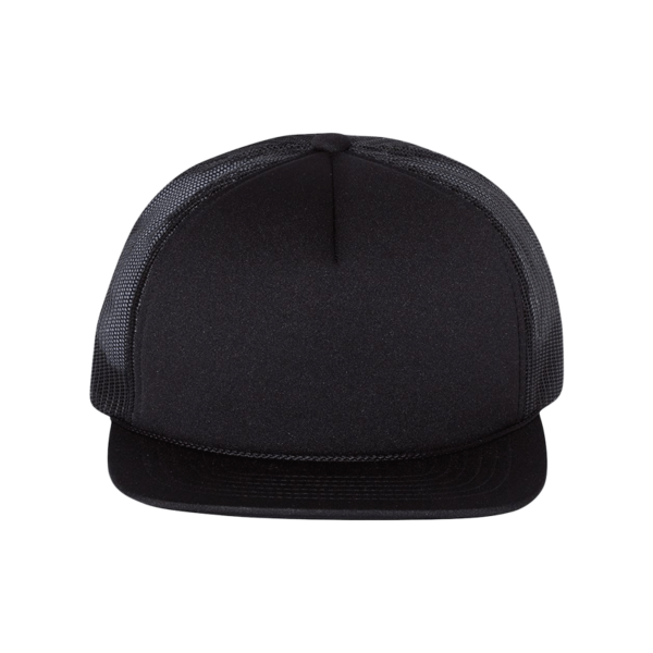 Richardson Foamie Trucker Cap, Black / Black / Black, Front view
