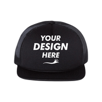 Richardson Foamie Trucker Cap, Black / Black / Black, Front view, Mockup