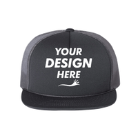 Richardson Foamie Trucker Cap, Charcoal / Charcoal / Charcoal, Front view, Mockup