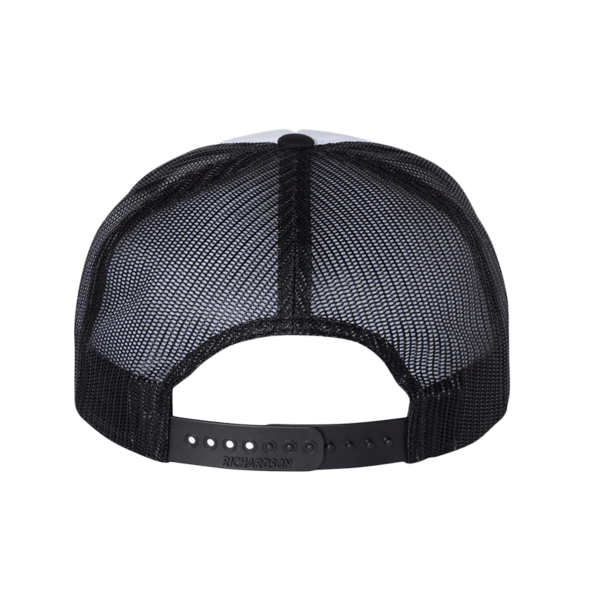 Richardson Foamie Trucker Cap, White / Black / Black, Back view