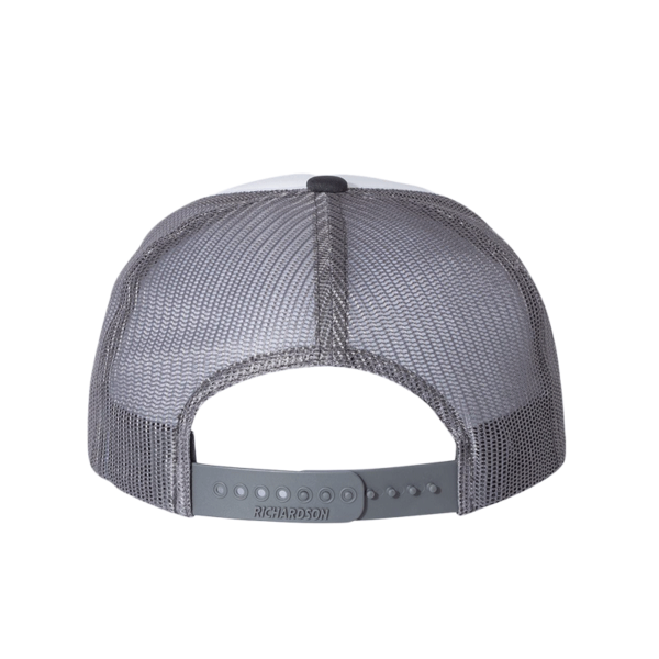 Richardson Foamie Trucker Cap, White / Charcoal / Charcoal, Back view