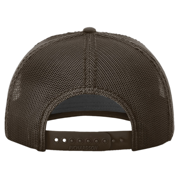 Richardson Fremont Trucker Cap, Brown / Brown, Back view