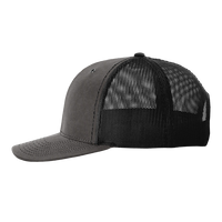Richardson Fremont Trucker Cap, Charcoal / Black, Left Side view