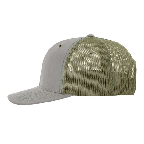 Richardson Fremont Trucker Cap, Khaki / Loden, Left Side view