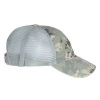 Richardson Garment Washed Printed Trucker Cap, Military Digital Camo / Light Green, Right Side view