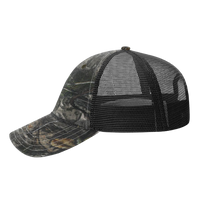 Richardson Garment Washed Printed Trucker Cap, Mossy Oak Country Dna / Black, Left Side view