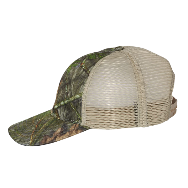 Richardson Garment Washed Printed Trucker Cap, Mossy Oak Obsession / Khaki, Left Side view