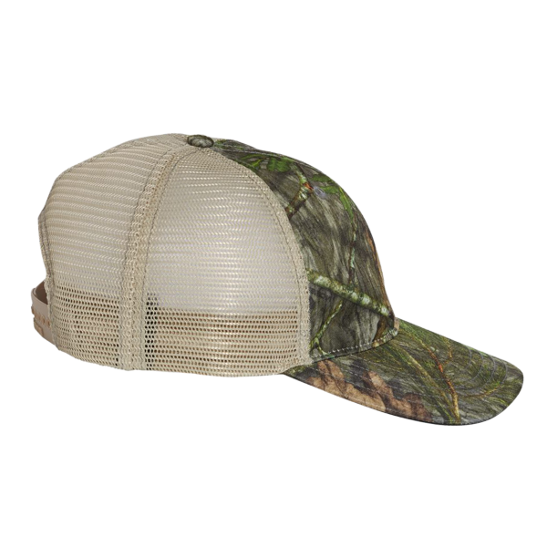 Richardson Garment Washed Printed Trucker Cap, Mossy Oak Obsession / Khaki, Right Side view