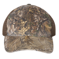 Richardson Garment Washed Printed Trucker Cap, Realtree Edge / Brown, Front view
