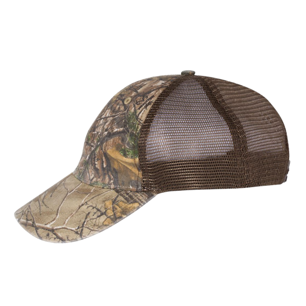 Richardson Garment Washed Printed Trucker Cap, Realtree Edge / Brown, Left Side view