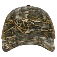 Richardson Garment Washed Printed Trucker Cap, Realtree Max 7 / Buck, Front view