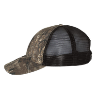 Richardson Garment Washed Printed Trucker Cap, Realtree Timber / Black, Left Side view