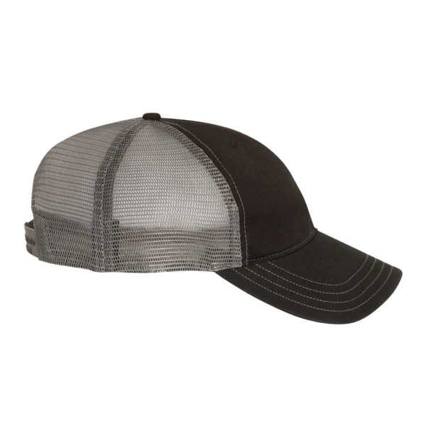 Richardson Garment-Washed Trucker Cap, Black / Charcoal / Charcoal, Right Side view