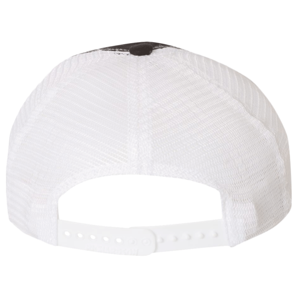 Richardson Garment-Washed Trucker Cap, Black / White / White, Back view
