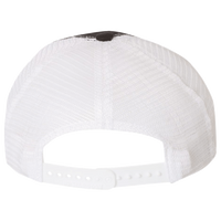 Richardson Garment-Washed Trucker Cap, Black / White / White, Back view