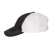 Richardson Garment-Washed Trucker Cap, Black / White / White, Left Side view