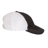 Richardson Garment-Washed Trucker Cap, Black / White / White, Right Side view