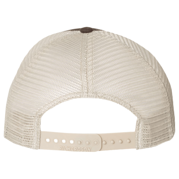 Richardson Garment-Washed Trucker Cap, Brown / Khaki / Khaki, Back view