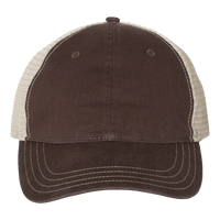 Richardson Garment-Washed Trucker Cap, Brown / Khaki / Khaki, Front view