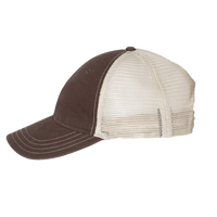 Richardson Garment-Washed Trucker Cap, Brown / Khaki / Khaki, Left Side view