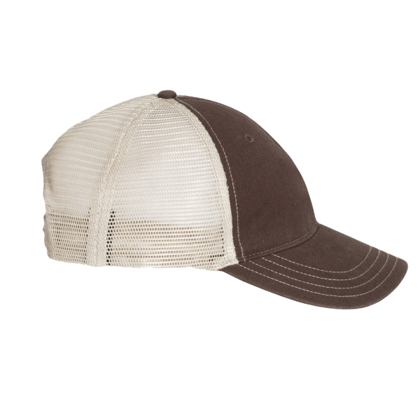 Richardson Garment-Washed Trucker Cap, Brown / Khaki / Khaki, Right Side view