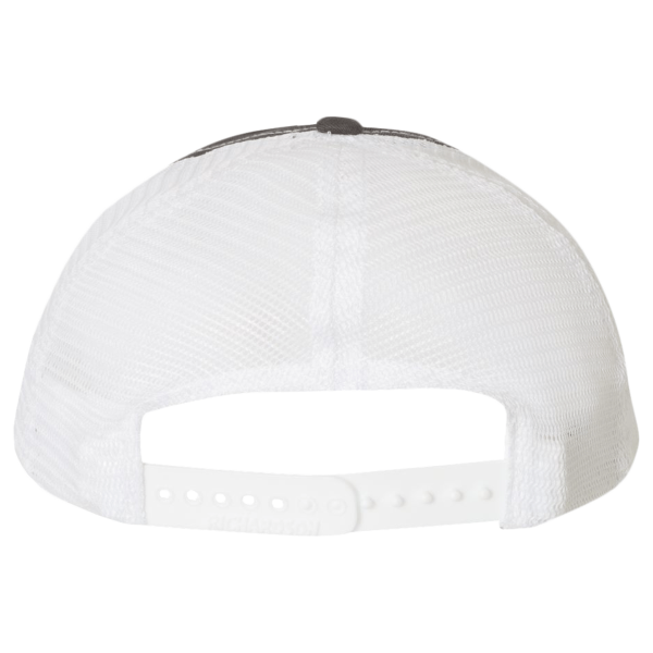 Richardson Garment-Washed Trucker Cap, Charcoal / White / White, Back view