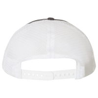 Richardson Garment-Washed Trucker Cap, Charcoal / White / White, Back view