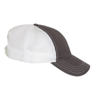 Richardson Garment-Washed Trucker Cap, Charcoal / White / White, Right Side view