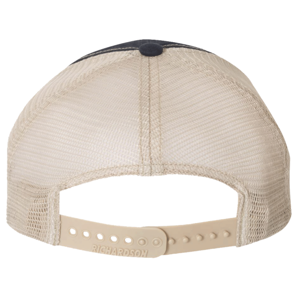 Richardson Garment-Washed Trucker Cap, Navy / Khaki / Khaki, Back view