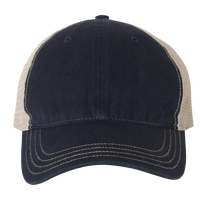 Richardson Garment-Washed Trucker Cap, Navy / Khaki / Khaki, Front view