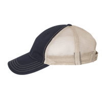 Richardson Garment-Washed Trucker Cap, Navy / Khaki / Khaki, Left Side view