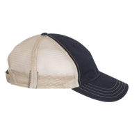Richardson Garment-Washed Trucker Cap, Navy / Khaki / Khaki, Right Side view