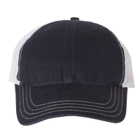 Richardson Garment-Washed Trucker Cap, Navy / White / White, Front view