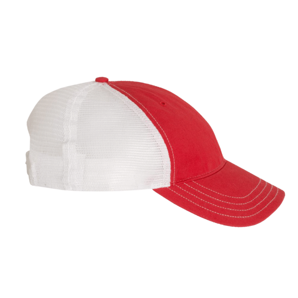 Richardson Garment-Washed Trucker Cap, Red / White / White, Right Side view