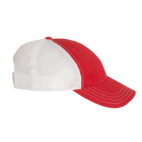 Richardson Garment-Washed Trucker Cap, Red / White / White, Right Side view