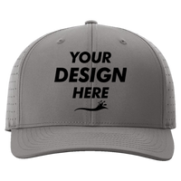 Richardson Laser Perf R-Flex Cap, Charcoal, Front view, Mockup