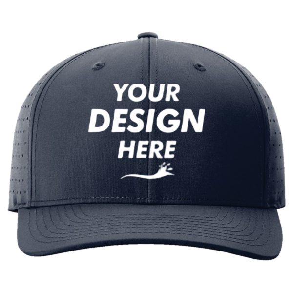 Richardson Laser Perf R-Flex Cap, Navy, Front view, Mockup