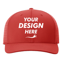 Richardson Laser Perf R-Flex Cap, Red, Front view, Mockup
