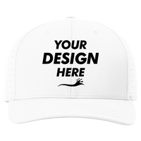 Richardson Laser Perf R-Flex Cap, White, Front view, Mockup