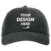 Richardson Peach Twill Dad Hat, Army Green, Front view, Mockup
